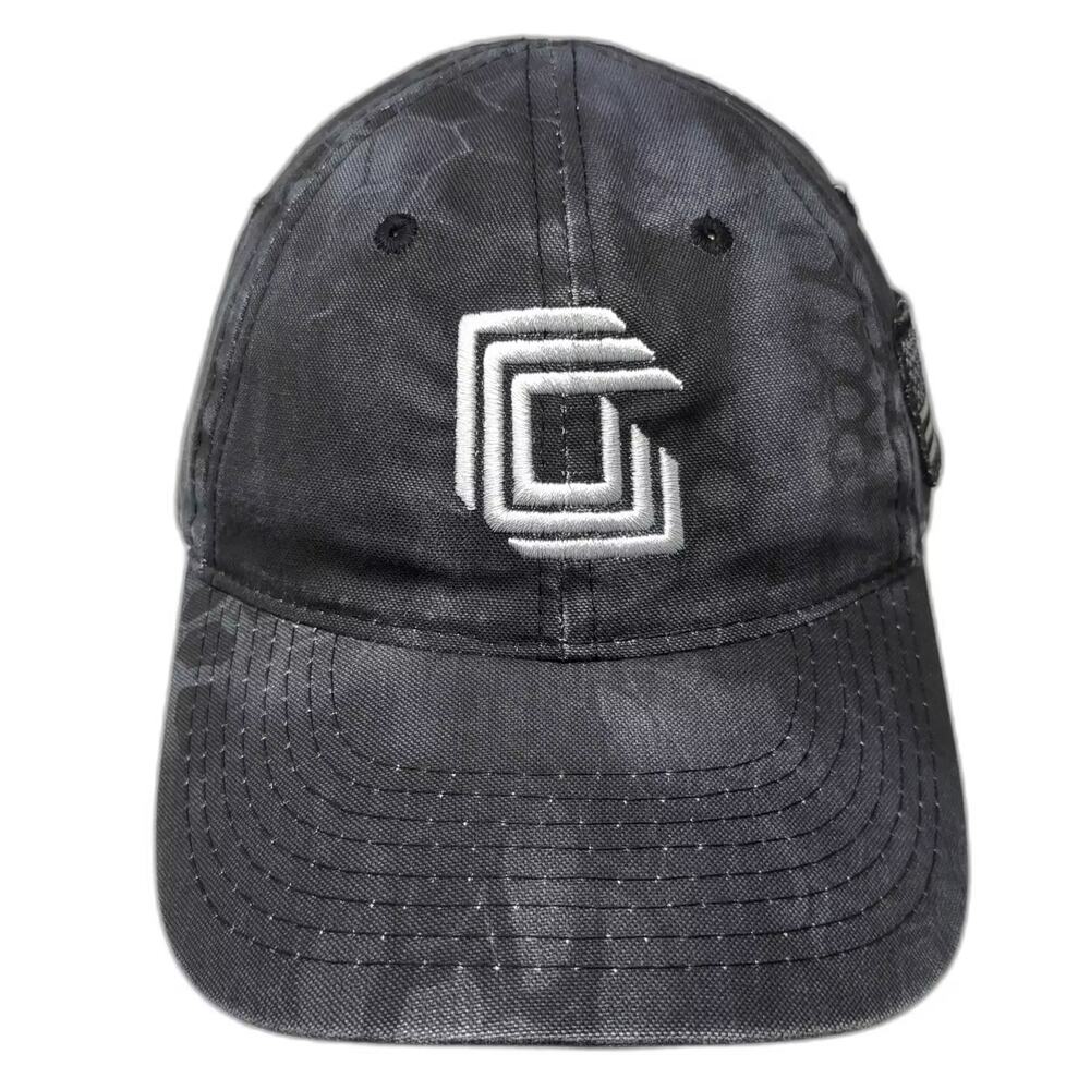 Kryptek Baseball Cap Black Gray OS Camo US Flag Strapback Hat Gulf Interstate